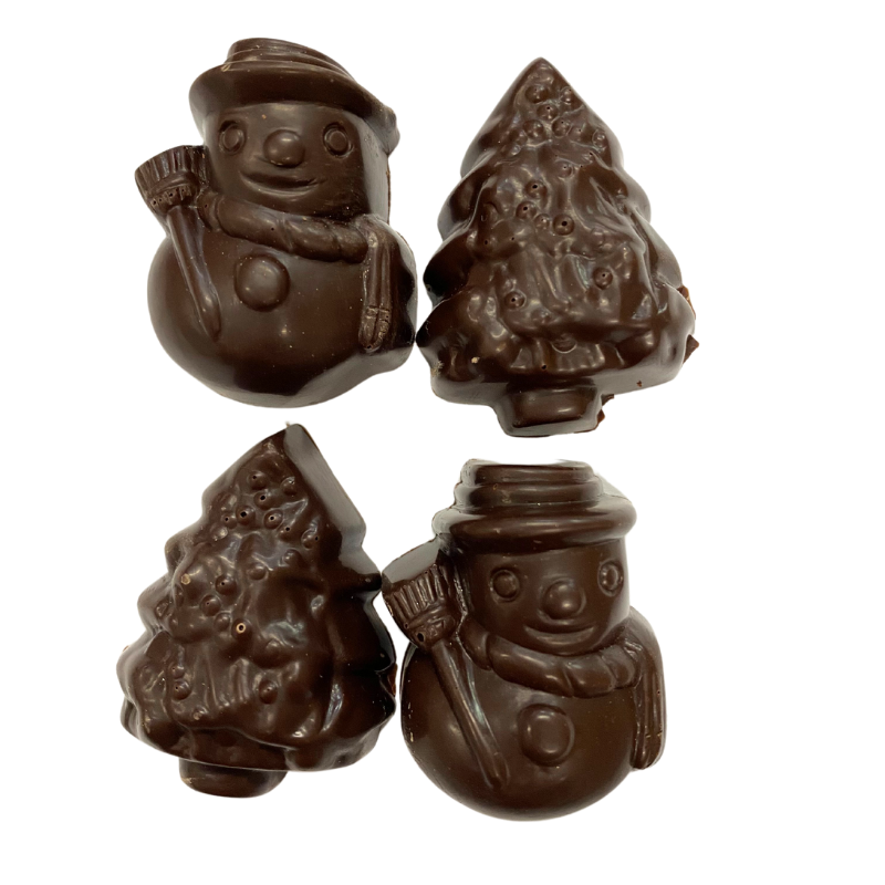 Dark Sugar Free Christmas Novelties 4pc 45g
