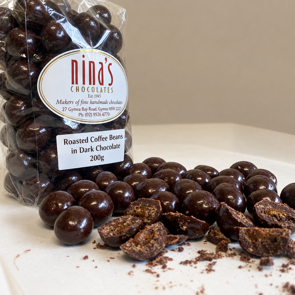Roasted Coffee Beans in Dark Chocolate 200g