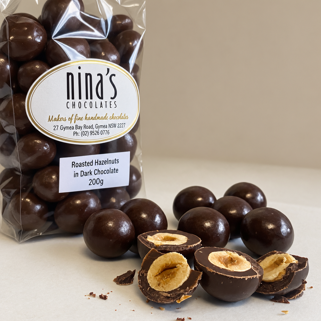 Roasted Hazelnuts in Dark Chocolate 200g