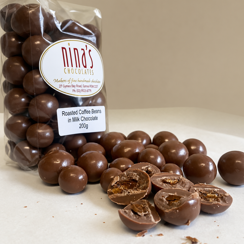 Roasted Coffee Beans in Milk Chocolate 200g