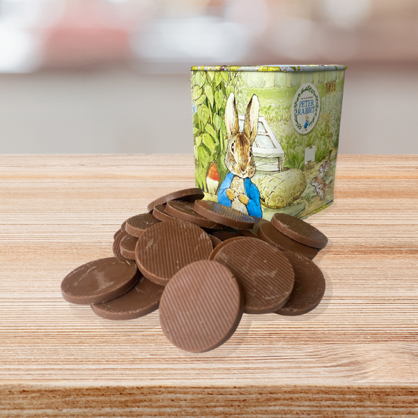 Easter Peter Rabbit Money Tin 100g – Nina's Chocolates