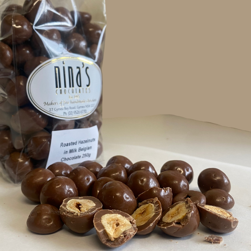 Roasted Hazelnuts in Milk Belgian Chocolate 250g