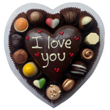 Valentine's Day Heart with Message and Belgian Chocolates 280g